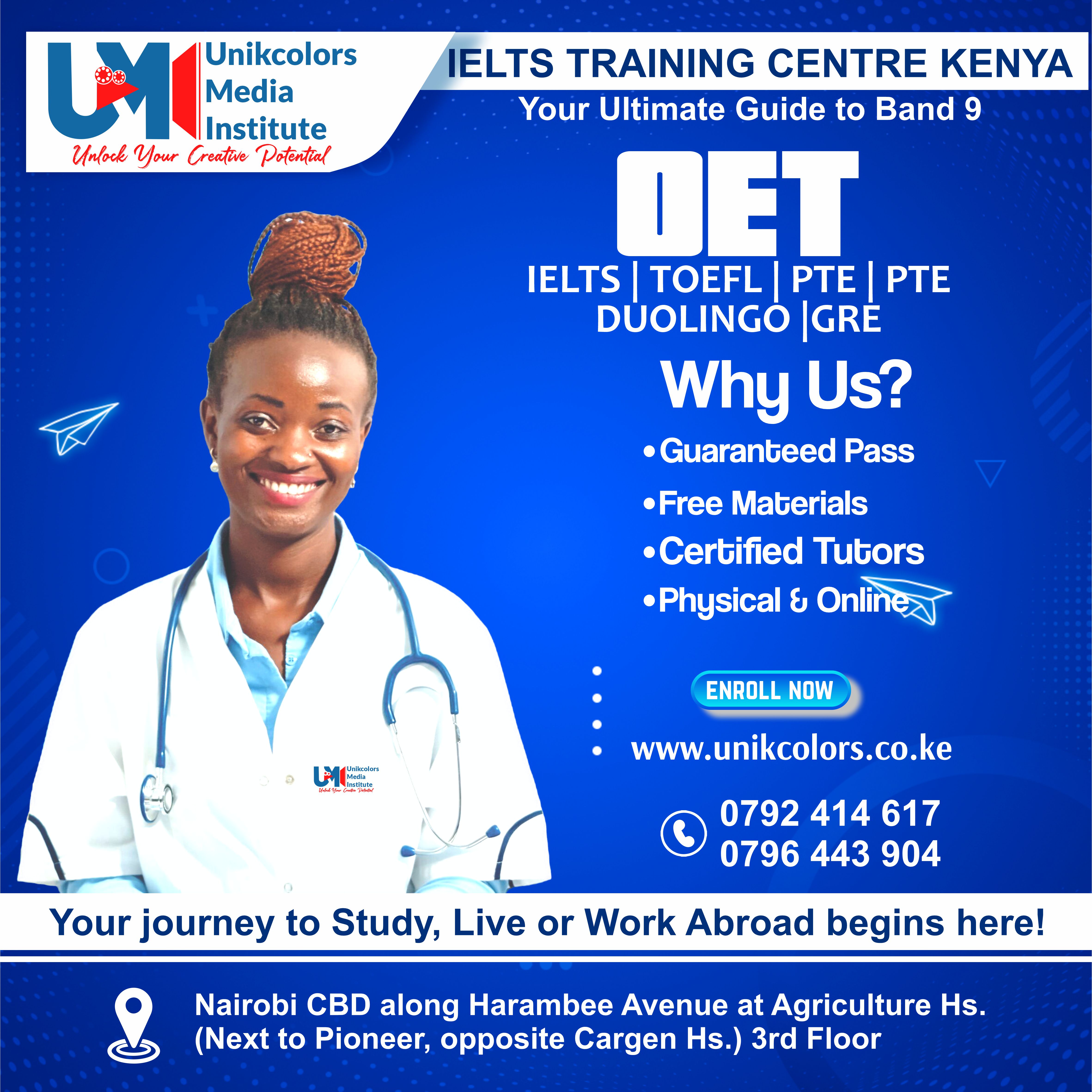 IELTS TRAINING CENTRE KENYA - IELTS PREPARATION | OET | TOEFL | PTE | GRE | DUOLINGO